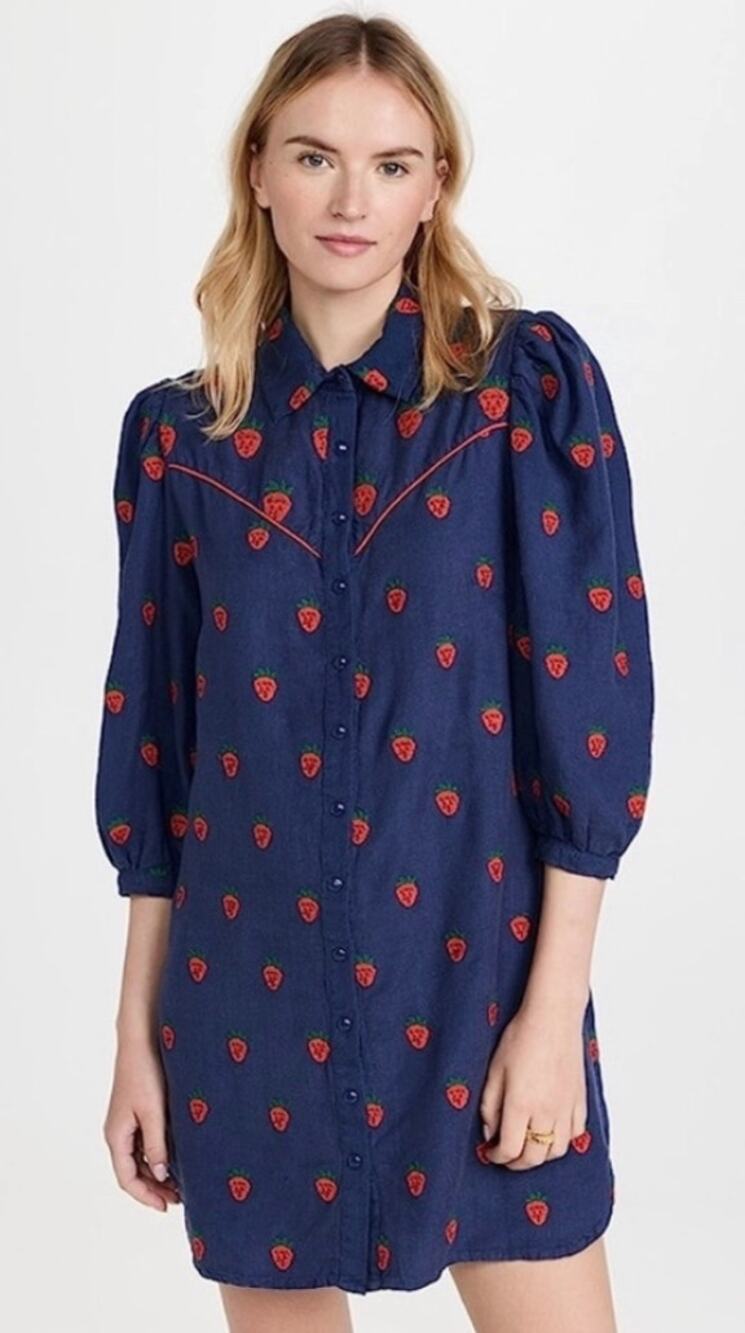 Farm Rio Strawberry Cross Mini Dress, Small